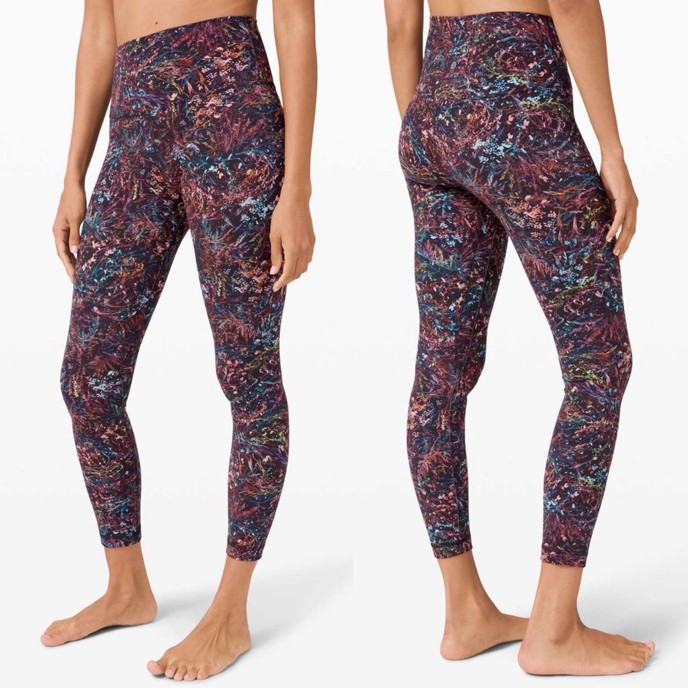 Lululemon Align Pant II 25" Foliage Overlay Multi Size 2 High Rise Yoga Leggings